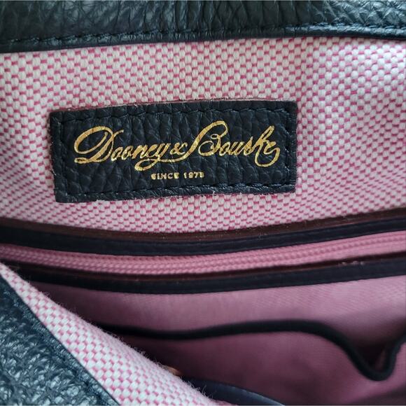 Dooney & Bourke Pebble Grain Logo Lock Sac in Navy - Picture 13 of 16